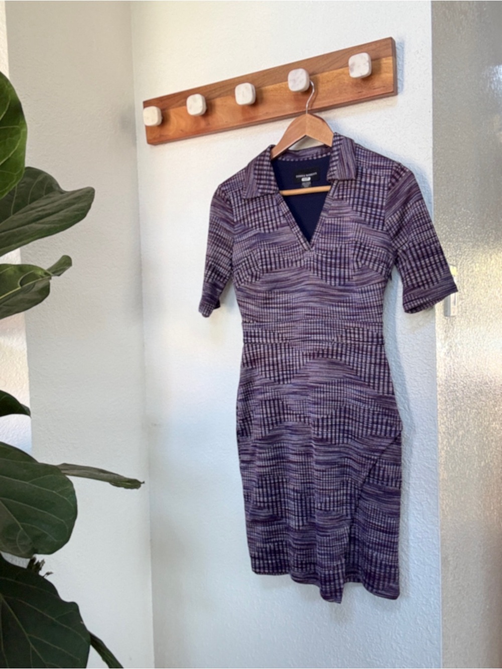 Donna Morgan Amethyst Knit Polo Faux-Wrap Dress Size 2